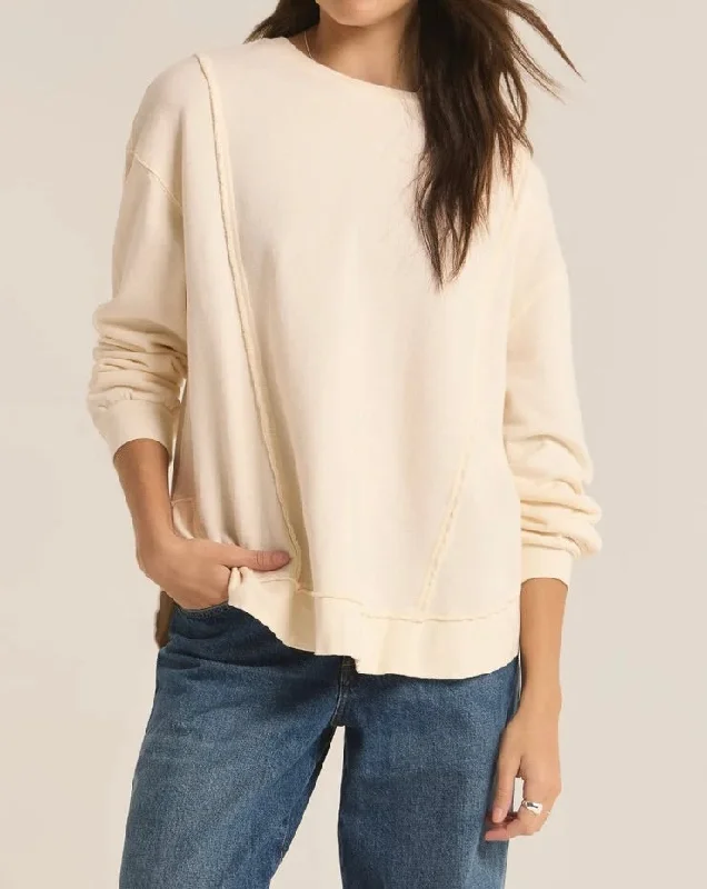 Replay Sweatshirt - Sea Salt Hoodie with Hem Detail Decorative Unique