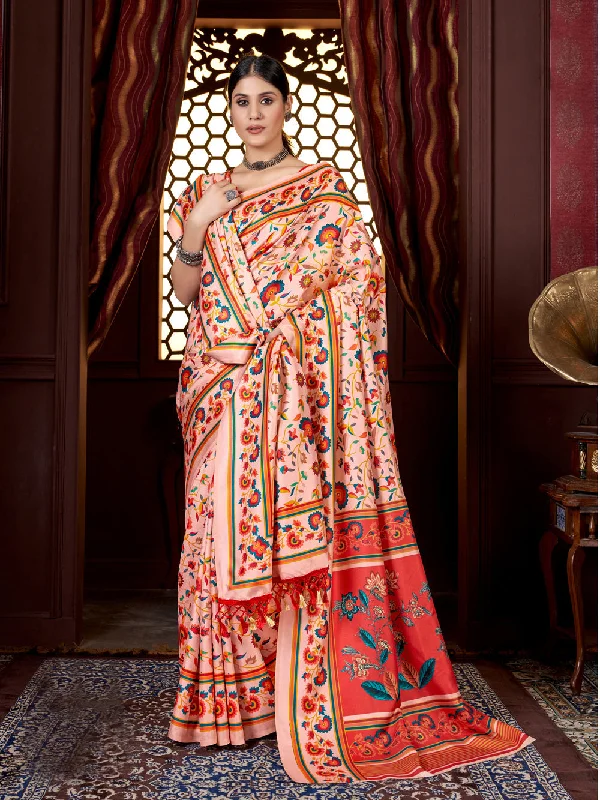 Sonakshi Women's Multicolor Digital Printed Pashmina Saree with Shawl Comfortable Summer Shawl Wrap Sonakshi Women's Multicolor Digital Printed Pashmina Saree with Shawl Comfortable Summer Shawl Wrap