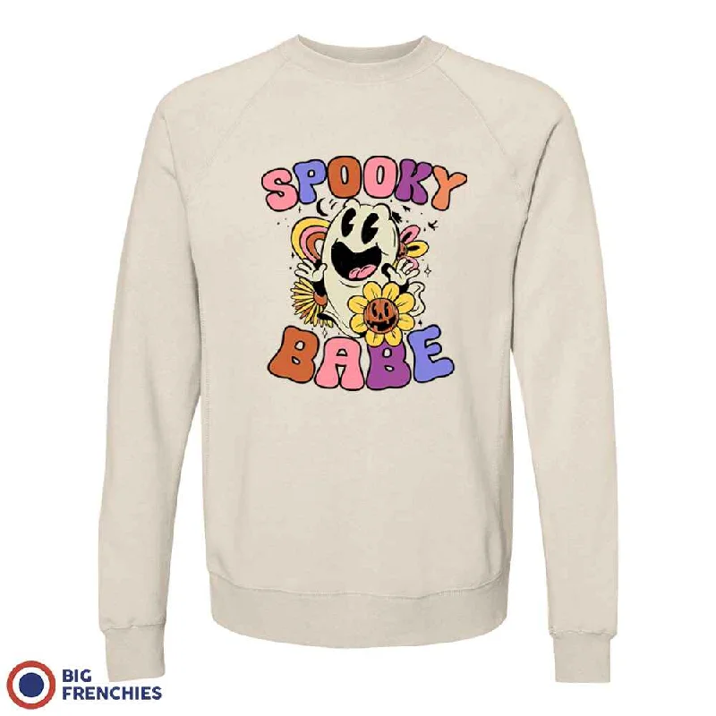 Spooky Babe Unisex Organic Cotton Sweatshirt Hoodie with Illustration Artistic Creative
