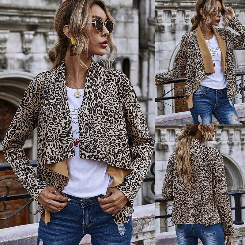 Leopard Print Jacket Women Faux Fur Jacket Real Fur Jacket Shearling Jacket