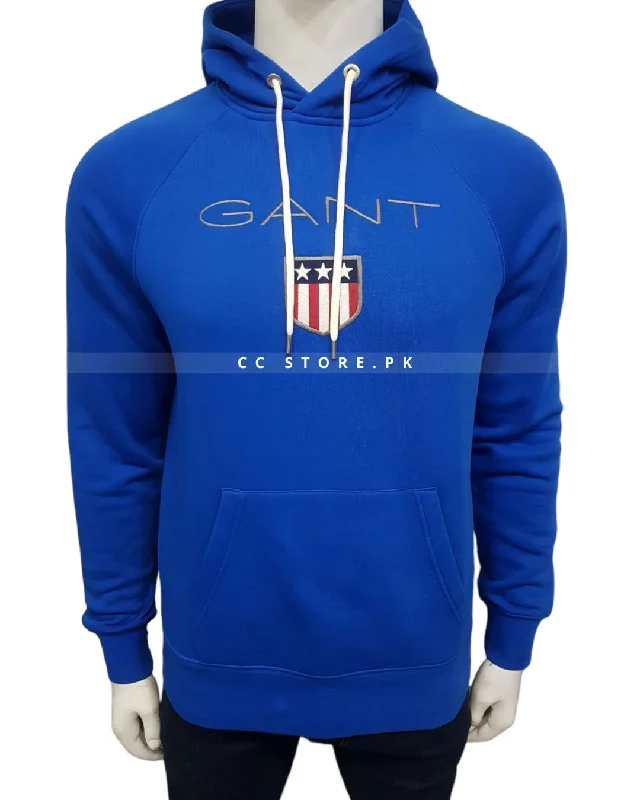 GNT Shield Logo Blue Hoodie Hoodie with Tie-Dye Psychedelic Retro
