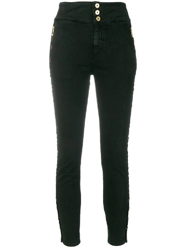 eyelet detail skinny trousers Trousers Leather Faux