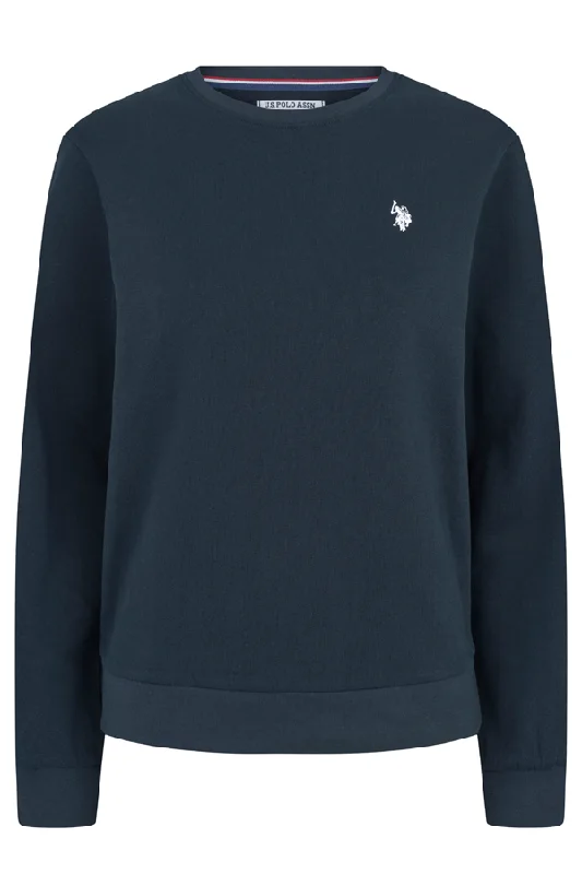 U.S. POLO ASSN. Women Sweatshirt Adele Navy Cotton Hoodie Fleece Lining Warmth