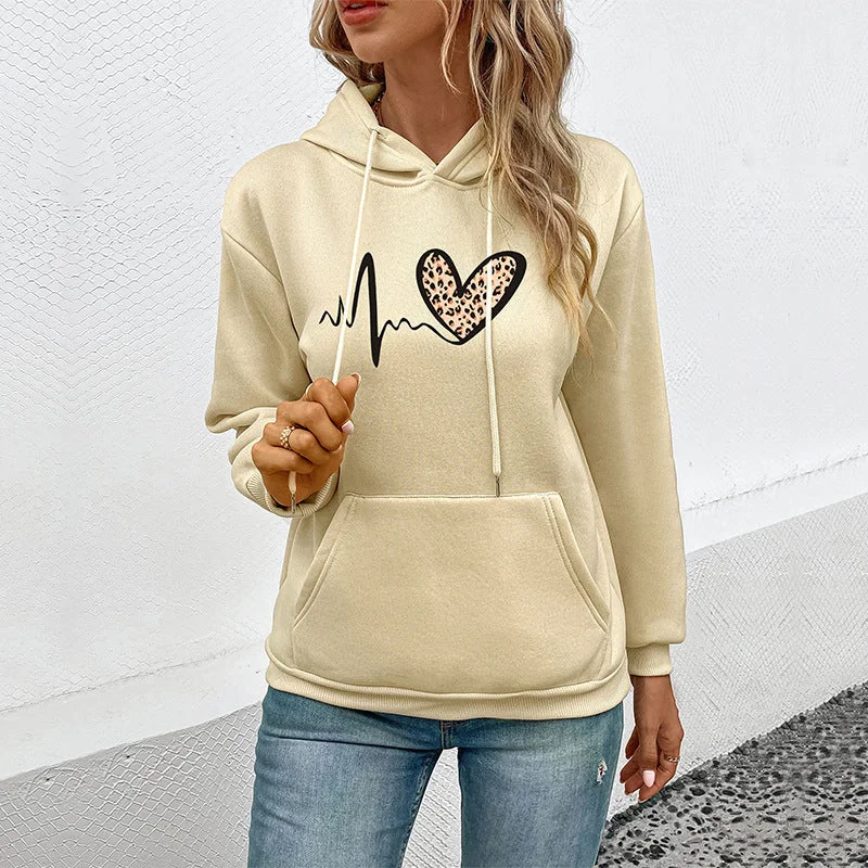 IKEARLAX New autumn and winter new 2025 long-sleeved pocket hoodie  cross-border casual hooded printed pullover sweater Hoodie with Elastic Cuffs Stretchable Comfortable