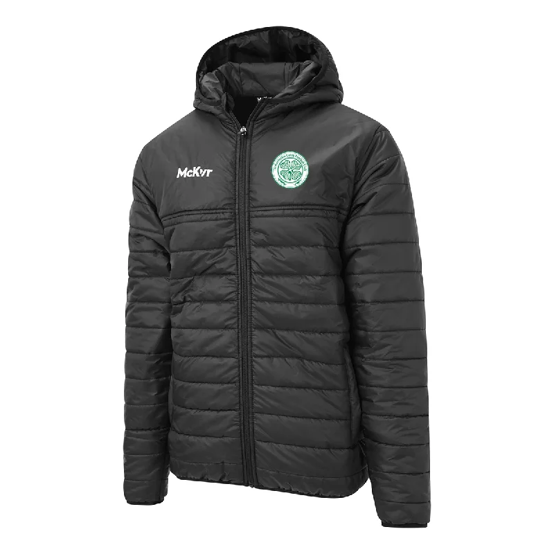 Mc Keever Termonfeckin Celtic FC Core 22 Puffa Jacket - Adult - Black Tiered Jacket Buttoned Jacket Zippered Jacket