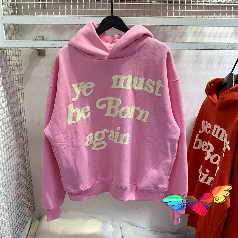 Advbridge Puff Print Kanye West Hoody Men Women 1:1 Pink Ye Must Be Born Again Hoodie Oversize Fit Pullovers CPFM Sweatshirts Zipper Front Cardigan Advbridge Puff Print Kanye West Hoody Men Women 1:1 Pink Ye Must Be Born Again Hoodie Oversize Fit Pullovers CPFM Sweatshirts Zipper Front Cardigan