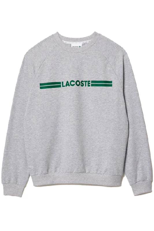 Lacoste Women Logo Sweatshirt Grey Hoodie with Hem Ribbing Snug Secure