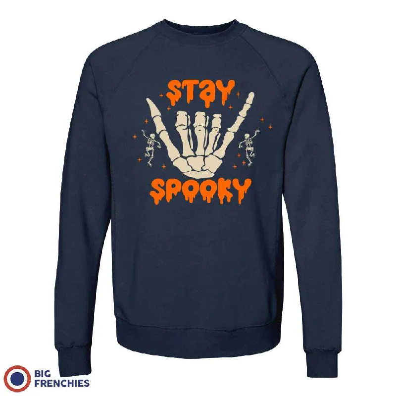 Stay Spooky Unisex Organic Cotton Sweatshirt Hoodie with Emblem Brand Identity