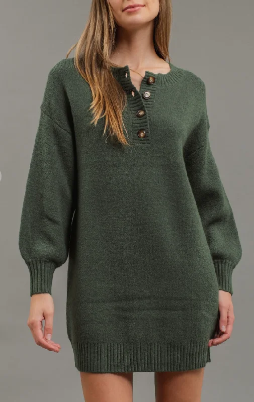 Becky Sweater Dress Fleece Fabric Down Fabric Feather Fabric