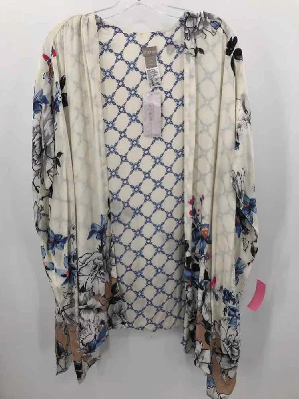Pre-Owned Chico's Ivory Size Large Printed Shawl Soft Printed Shawl Wrap