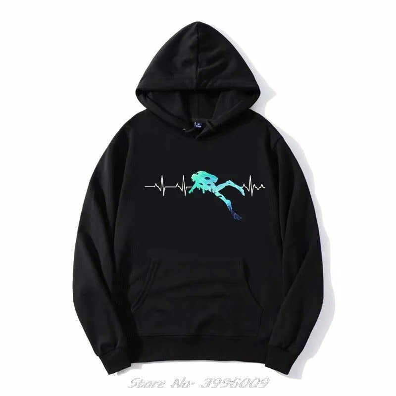 Scuba diving Hoodie Unisex | Diver Heart Beat Hoodie with V-Neck Classic Versatile