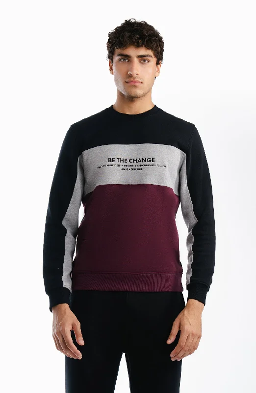 Fleece Cross Sweatshirt - Maroon Hoodie with Embroidery Detailed Premium