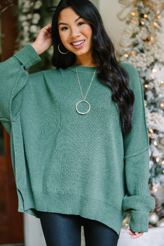 Give You Joy Light Olive Green Dolman Sweater High Neck Crew Neck V-Neck