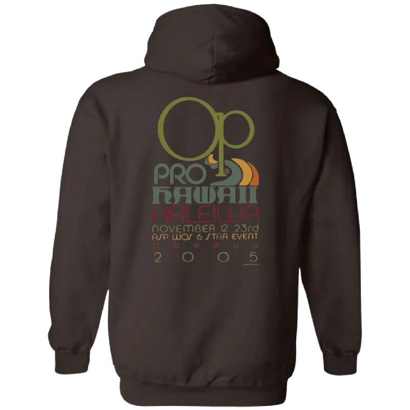 OP Pro 2005 Haleiwa Flip Print Fleece Hoodie Hoodie with Slit Hem Functional Movement