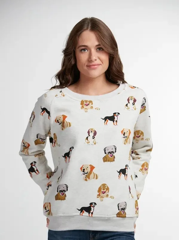 Playful Dogs Sweatshirt Hoodie with Longline Fit Extended Stylish