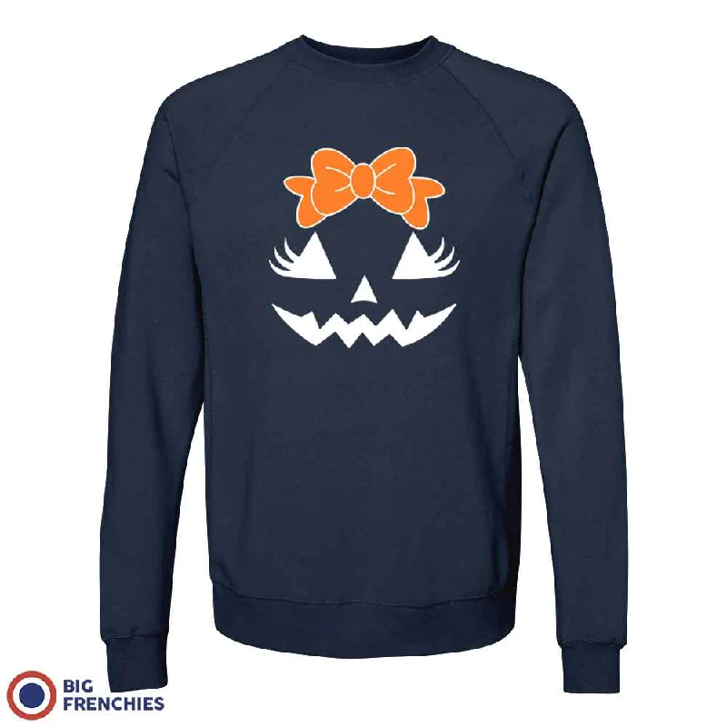 Halloween Pumpkin Women's Organic Cotton Sweatshirt Hoodie with Lace Feminine Delicate