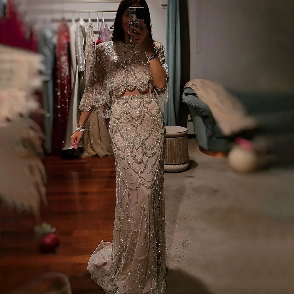Serene Hill 2024 White Nude Mermaid Beaded Luxury Evening Dress with Shawl for Formal Occasion Saudi LA72462 Soft Cashmere Shawl Wrap Serene Hill 2024 White Nude Mermaid Beaded Luxury Evening Dress with Shawl for Formal Occasion Saudi LA72462 Soft Cashmere Shawl Wrap