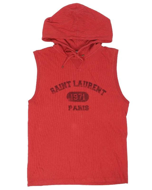 Sleeveless Muscle Hoodie Hoodie with Applique Textured Unique