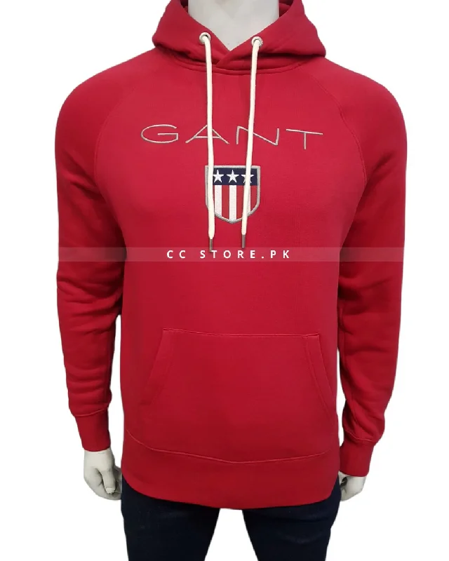 GNT Shield Logo Red Hoodie Hoodie with Pastel Soft Subtle
