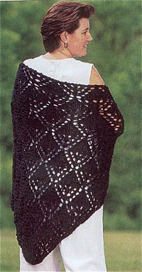 Diamond Knit Shawl Pattern (Knit) Cozy Knit Shawl Scarf