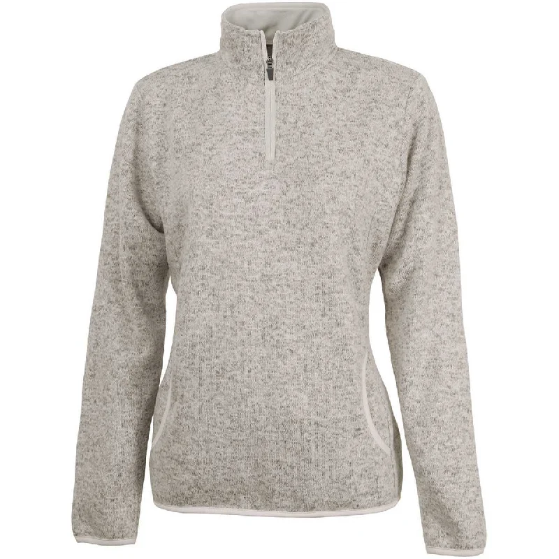 Charles River Women's Oatmeal Heather Heathered Fleece Pullover Slim Sleeve Pullover Charles River Women's Oatmeal Heather Heathered Fleece Pullover Slim Sleeve Pullover