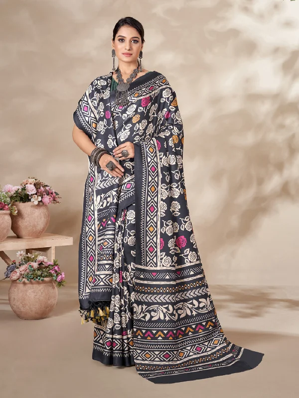 Sonakshi Women's Multicolor Digital Printed Pashmina Saree with Shawl Classic Shawl with Tassels Sonakshi Women's Multicolor Digital Printed Pashmina Saree with Shawl Classic Shawl with Tassels