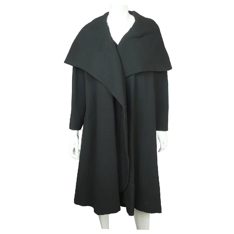 Vintage 1950s Evening Coat with Cape Style Shawl Collar Black Wool Ladies Size L Elegant Pashmina Shawl Cape Vintage 1950s Evening Coat with Cape Style Shawl Collar Black Wool Ladies Size L Elegant Pashmina Shawl Cape