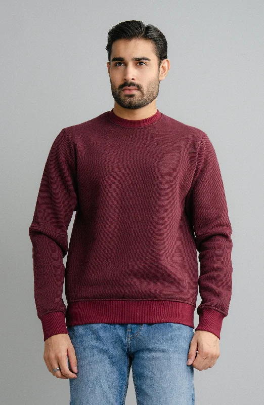 Pinstripe Sweatshirt - Burgundy Hoodie with Snap Buttons Easy Quick