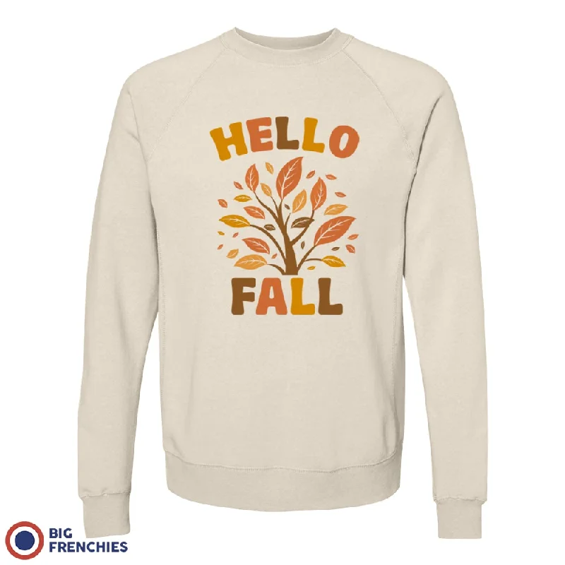 Hello Fall Unisex Organic Cotton Sweatshirt Hoodie with Earth Tones Natural Calm