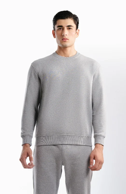 Solid Sweatshirt - Ash Grey Hoodie with Cropped Fit Short Trendy