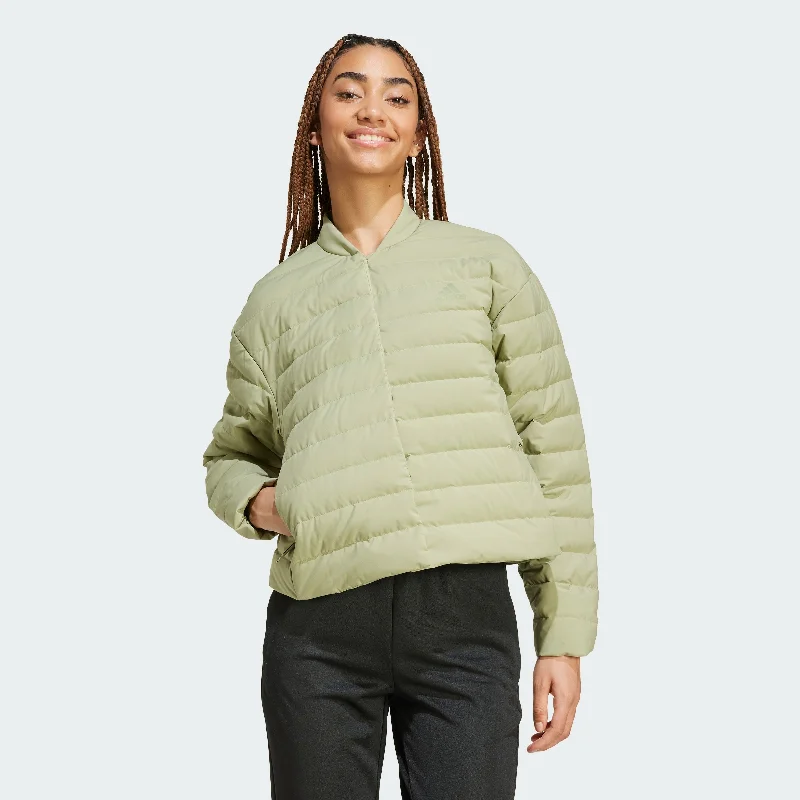 Women's adidas Helionic Light Down Jacket Collared Jacket Crew Neck Jacket Turtle Neck Jacket