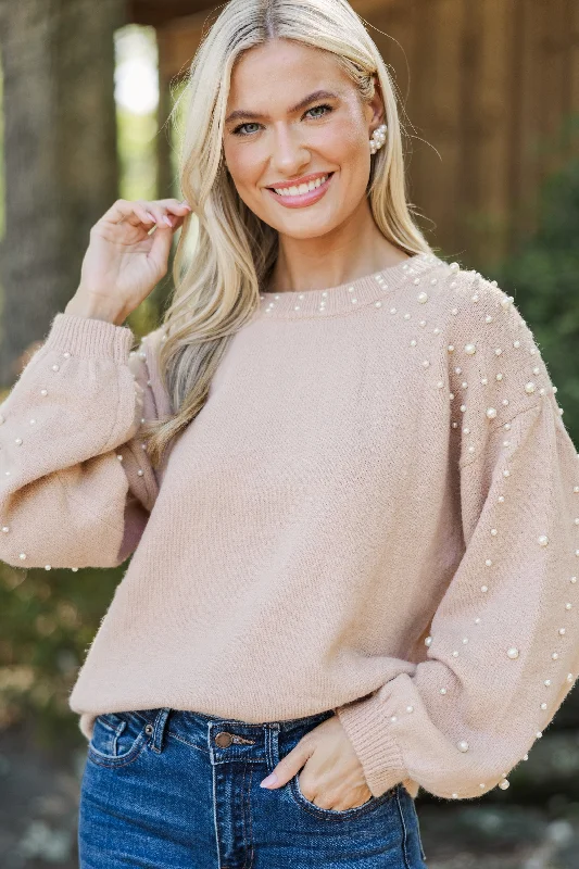 Can't Help But Love Latte Brown Pearl Studded Sweater Hooded Sweater Collared Sweater Shawl Collar Can't Help But Love Latte Brown Pearl Studded Sweater Hooded Sweater Collared Sweater Shawl Collar