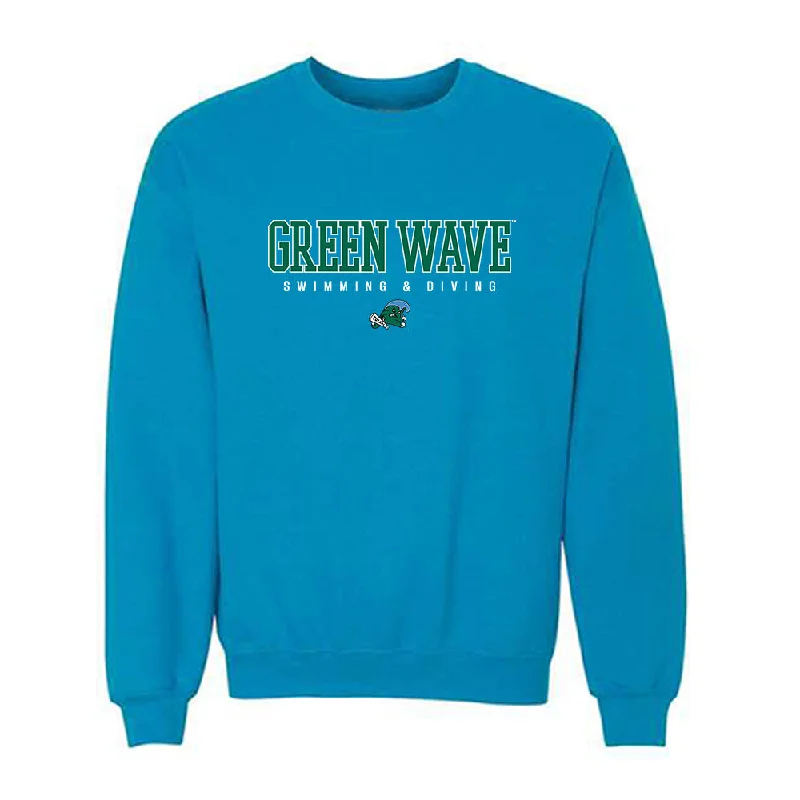 Tulane - NCAA Women's Swimming & Diving : Catherine Russo - Crewneck Sweatshirt Hoodie with Mesh Breathable Sporty