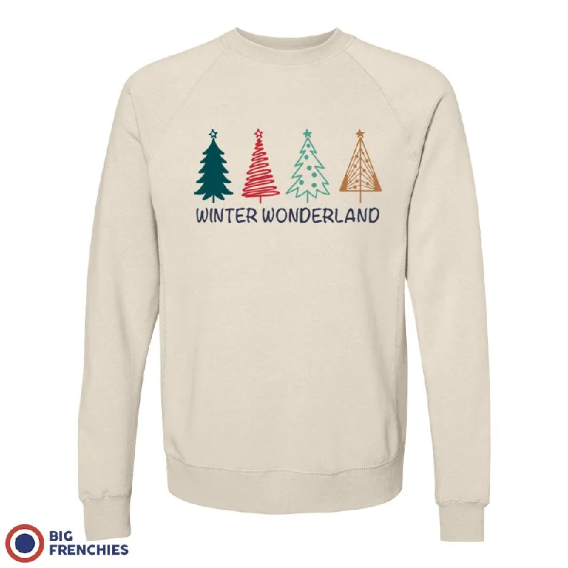 Winter Wonderland Christmas Unisex Organic Cotton Sweatshirt Hoodie with Contrast Stitching Detailed Premium