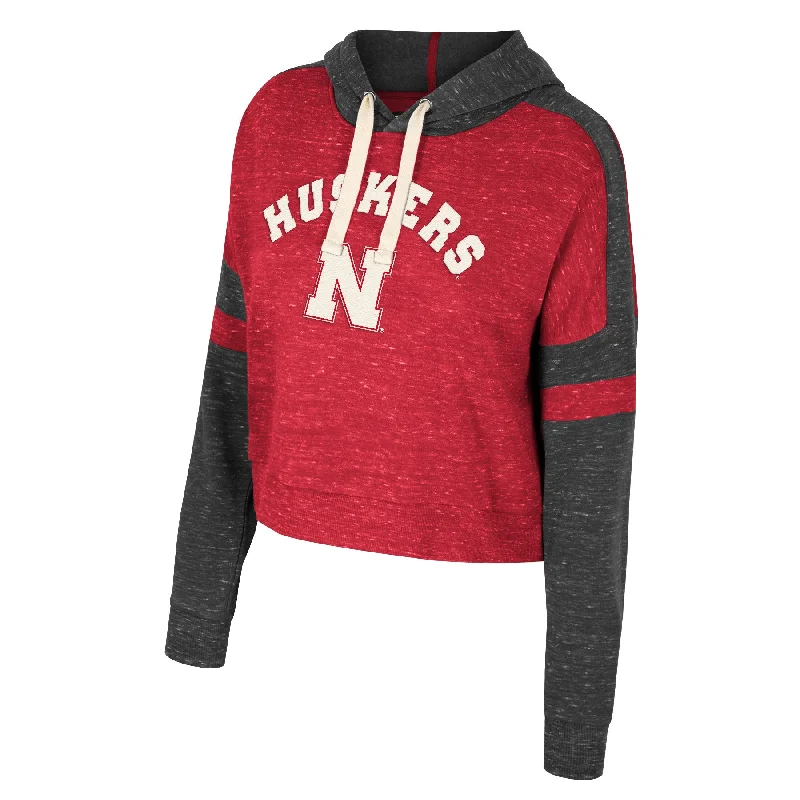 Women's Nebraska Huskers Lost City Speckle Hoodie Hoodie with Longline Fit Extended Stylish