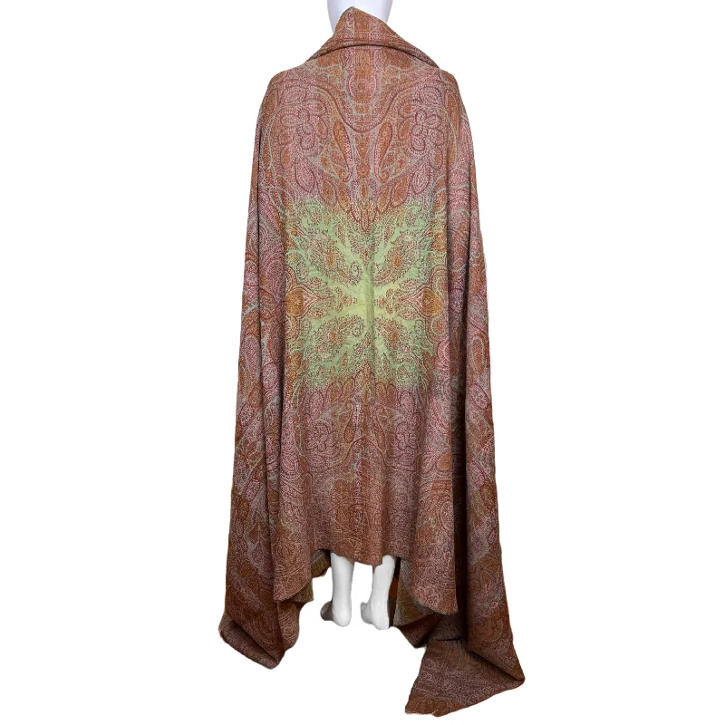 Antique Victorian Paisley Shawl Woven Wool Mid 19th Century Classic Knit Shawl Wrap