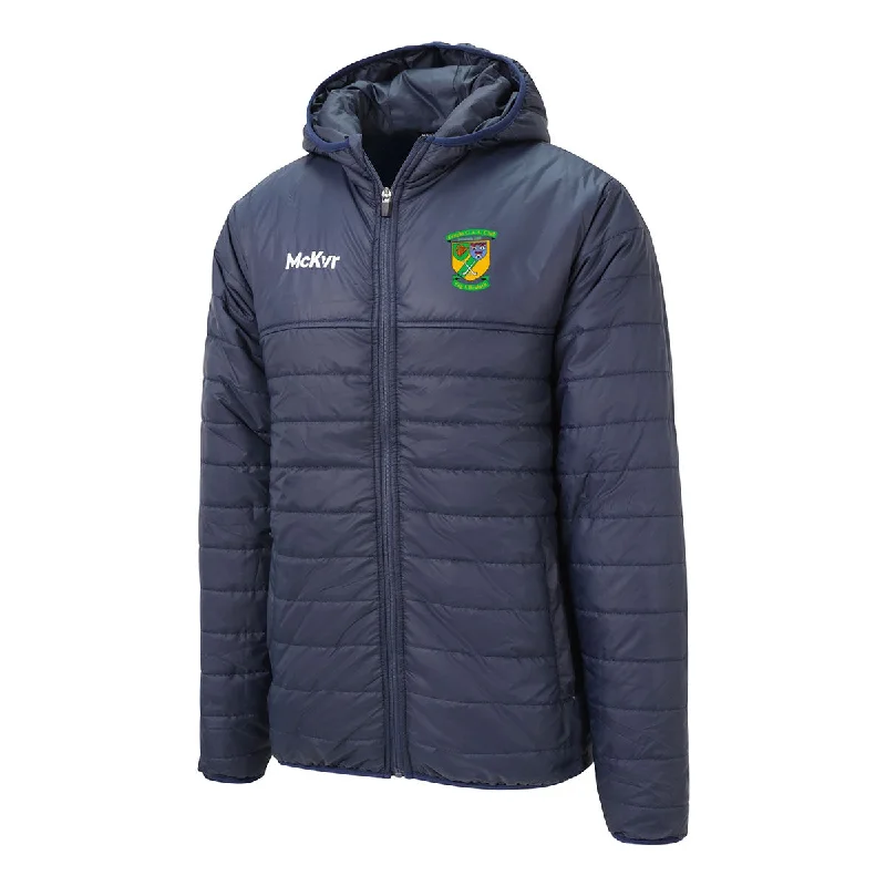 Mc Keever Faughs GAA Core 22 Puffa Jacket - Adult - Navy Print Jacket Jacquard Jacket Embroidered Jacket