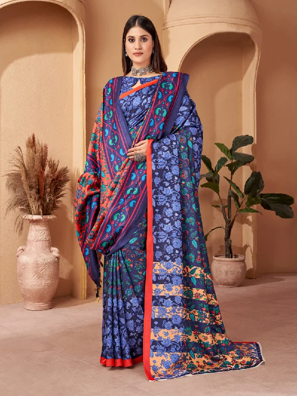 Sonakshi Women's Multicolor Digital Printed Pashmina Saree with Shawl Stylish Cashmere Shawl Wrap Sonakshi Women's Multicolor Digital Printed Pashmina Saree with Shawl Stylish Cashmere Shawl Wrap