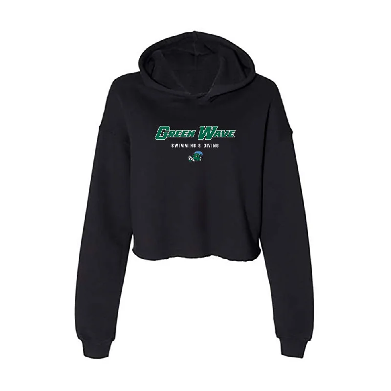 Tulane - NCAA Women's Swimming & Diving : Catherine Russo - Women's Crop Fleece Hoodie Hoodie with Drawcord Adjustable Secure