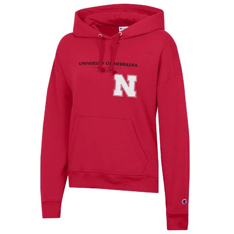 Women's Nebraska Huskers Powerblend Fleece Hoodie Hoodie with Half-Zip Sporty Casual