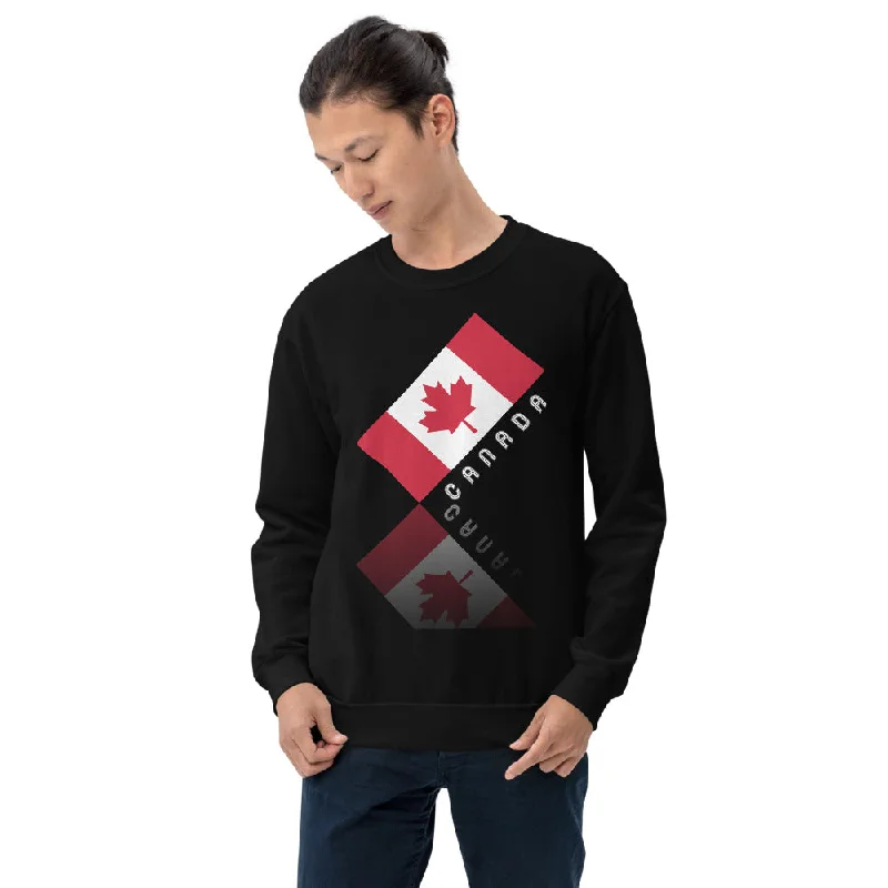 Elegant Maple Leaf Canada Unisex Crew Neck Sweatshirt Hoodie with Ribbed Neckline Snug Warm