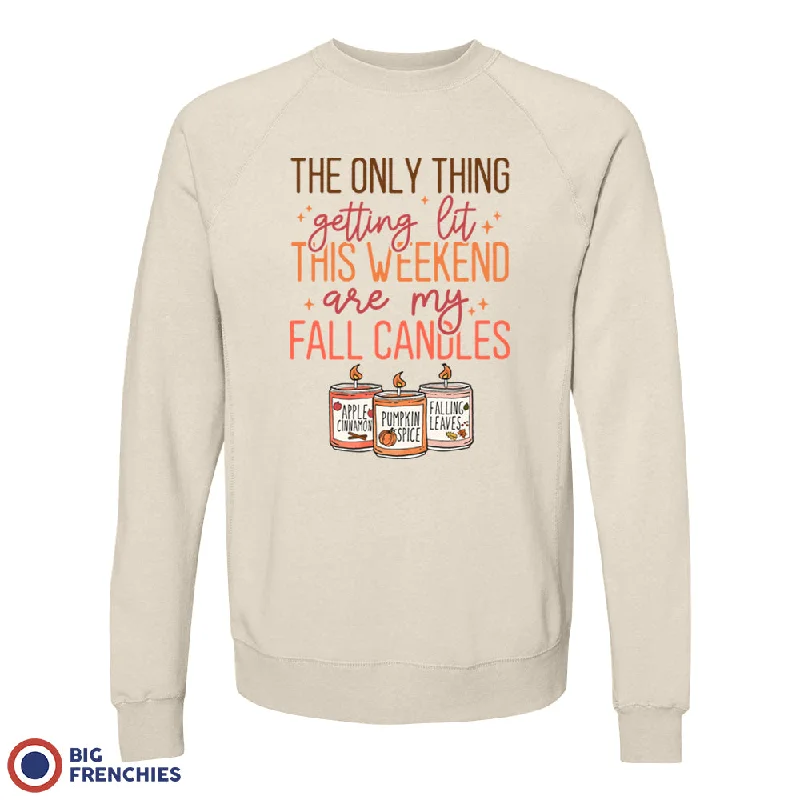 The Only Thing Getting Lit This Weekend Are My Fall Candles Unisex Organic Cotton Sweatshirt Hoodie with Lining Warm Insulated