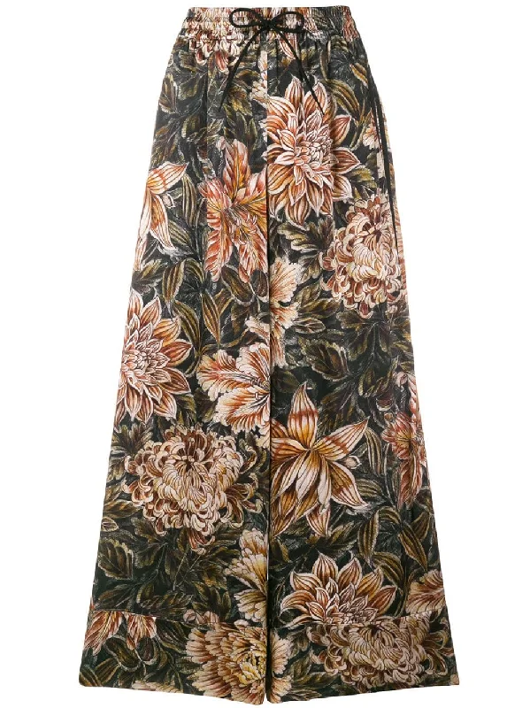 flower flared trousers Trousers Party Sparkling