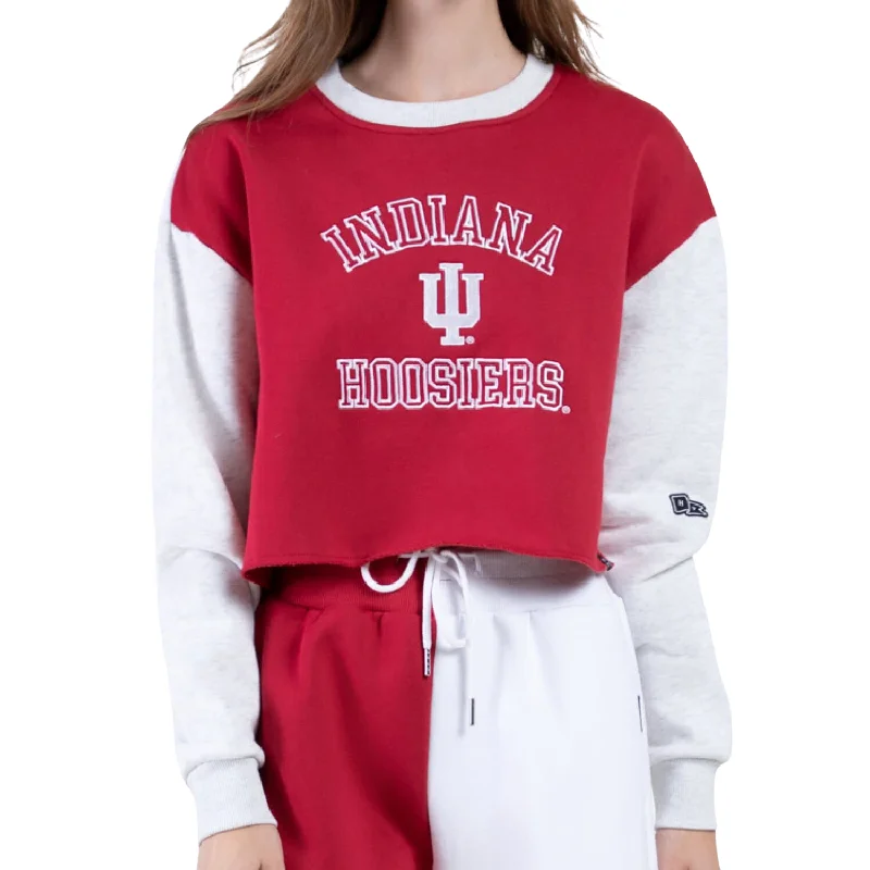 Indiana Hoosiers Women's Hype & Vice Rookie Cropped Sweater Bright Pastel Dark