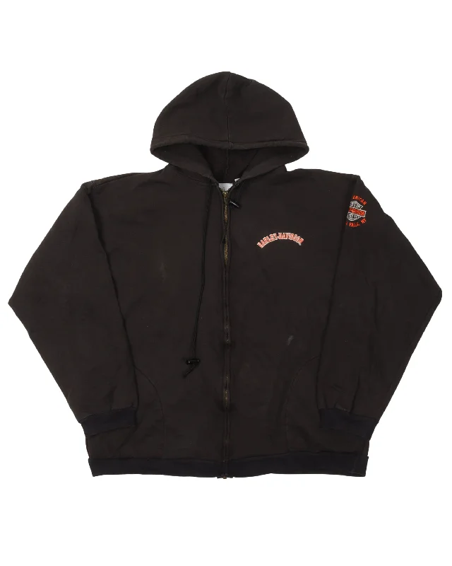 Harley Davidson Zip Up Hoodie Hoodie with Slim Fit Tailored Modern