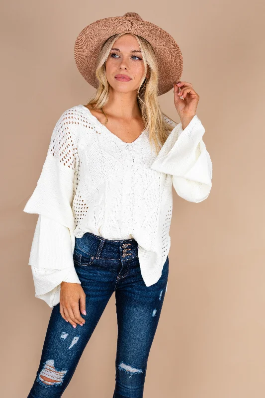 What You Want To See Off White Cable Knit Sweater Cable Knit Ribbed Knit Lace Knit