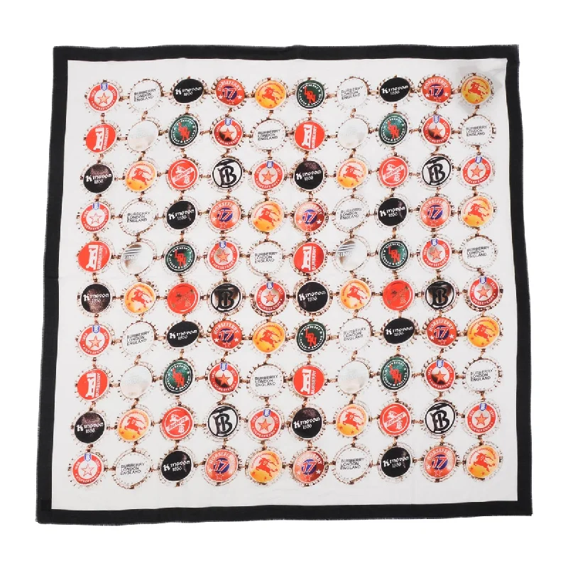 Burberry Bottle Cap Print Cotton & Silk Fringed Shawl Stylish Cashmere Shawl Wrap
