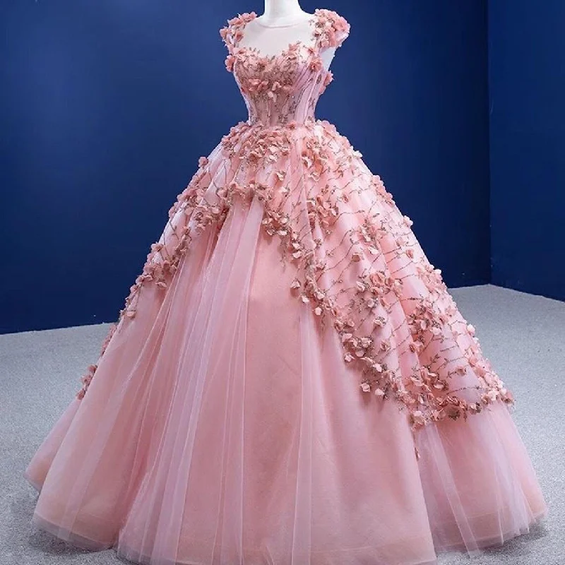 Fairy Pink Floral Prom Dress, Floral Prom Dress, Tulle Prom Dress, Evening Party Dress, Long Ball Gown, Graduation Prom Dress, Party Dress Fairy Pink Floral Prom Dress, Floral Prom Dress, Tulle Prom Dress, Evening Party Dress, Long Ball Gown, Graduation Prom Dress, Party Dress