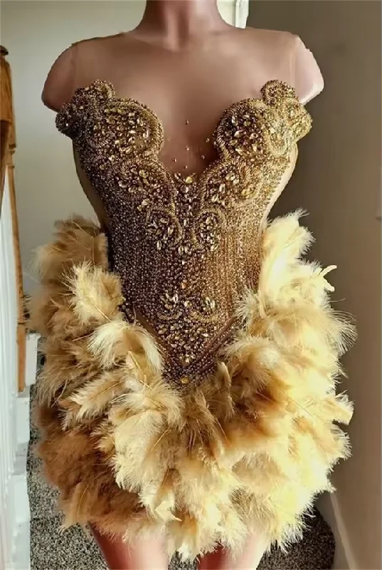 Sexy Gold Dimonds Prom Dress For Black Girls Sheer Mesh Luxury Crystal Beads Rhinestones Birthday Party Cocktail Gown Customized Sexy Gold Dimonds Prom Dress For Black Girls Sheer Mesh Luxury Crystal Beads Rhinestones Birthday Party Cocktail Gown Customized