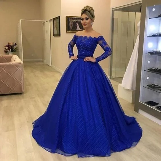 Royal blue prom dresses, off the shoulder prom dresses, long sleeve prom dresses cg15331 Royal blue prom dresses, off the shoulder prom dresses, long sleeve prom dresses cg15331